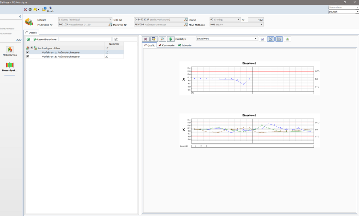 Messsystemanalyse Software Screenshot MSA Analyzer