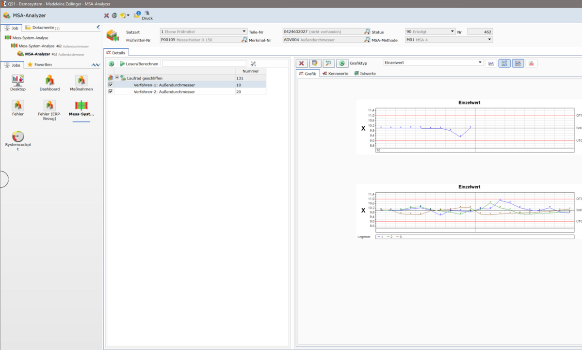 MSA software Screenshot MSA Analyzer