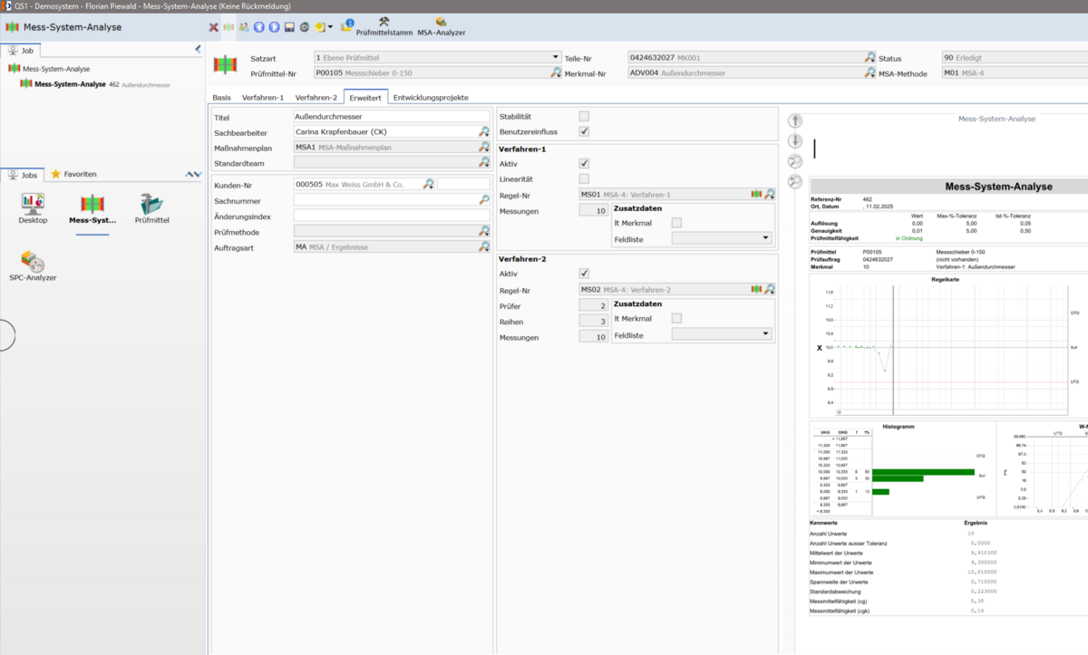 MSA software MSA Protcoll