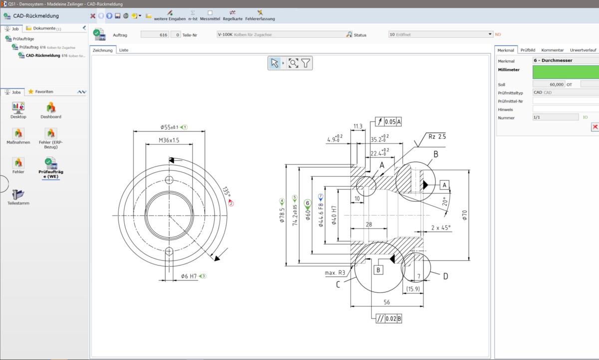 CAD Rückmeldung