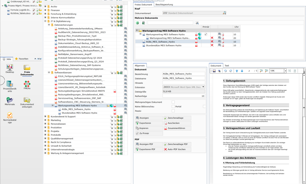 Screenshot QS1: Document Management